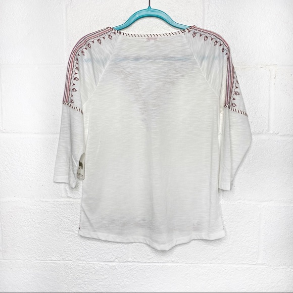 PJ Salvage Boho Embroidered Fringe Tie Pajama Top - Picture 7 of 8